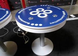 (3) MOD-1453 Charging Tables with LED Perimeter Lights, Graphics, and Wireless Charging Pads